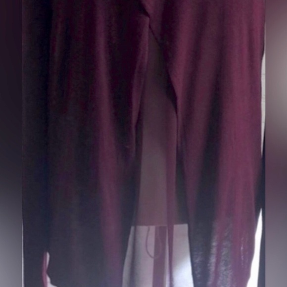 Express long sleeve crewneck sweater rear split panel w/sheer overlay L 🎊SALE - Picture 7 of 13
